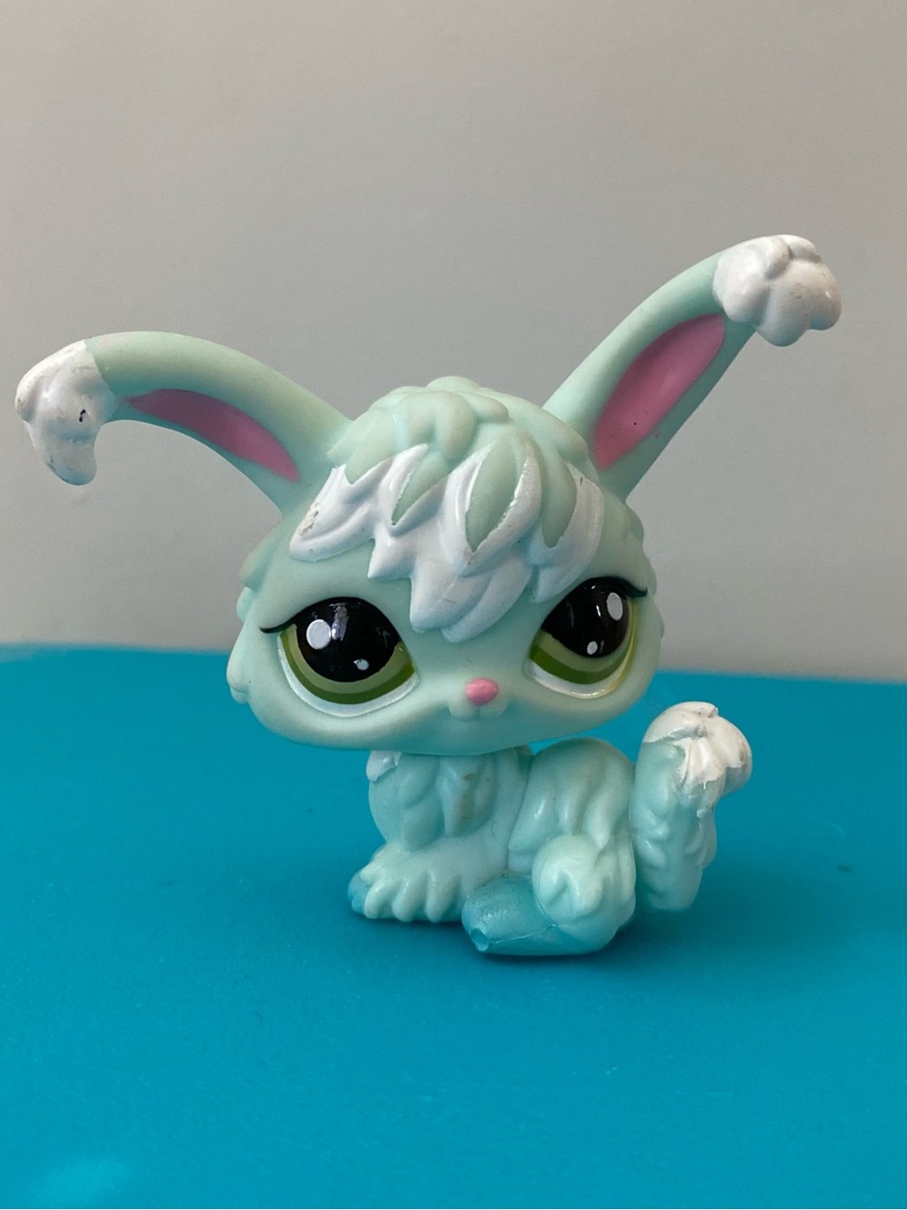 Littlest Pet Shop Figure 2424 Blue Angora Rabbit LPS Bunny